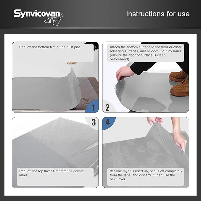 18" x 36" Grey Sticky Mat Tacky Pads Adhesive Floor Mat (5 Packs,150 Sheets,30 Sheets/Pack for Cleanroom Laboratory Hospital Construction Pets Home Indoor Gymnasium and Workshop