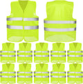 Coume 12/20 Pieces Safety Vests Bulk High Visibility Reflective Vests Mesh for Construction Working with 2 Reflective Strips