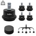 Sytopia Office Chair Bell Glides Replacement, Fixed Feet Wheel Stopper for Swivel Chairs and Stools, 7/16" x 7/8" Stem, Separate Self-Adhesive Felt Pads, Non-Slip Base, Quiet & Easy Install, 5 Pack