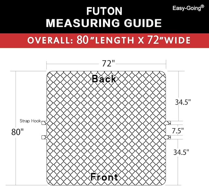 Easy-Going Futon Sofa Slipcover - Reversible Armless Couch Cover - Water Resistant for Pets & Kids (Black/Beige)