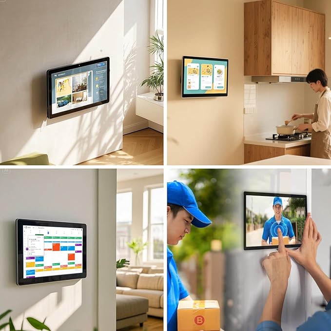 15.6 to 27 inch Touchscreen Digital Calendar & Wall Planners, Smart Whiteboard Calendar for Chore Chart & Work Schedule, Built in Speakers and Camera, Include Wall Mount & Desk Stand (23.8-inch)