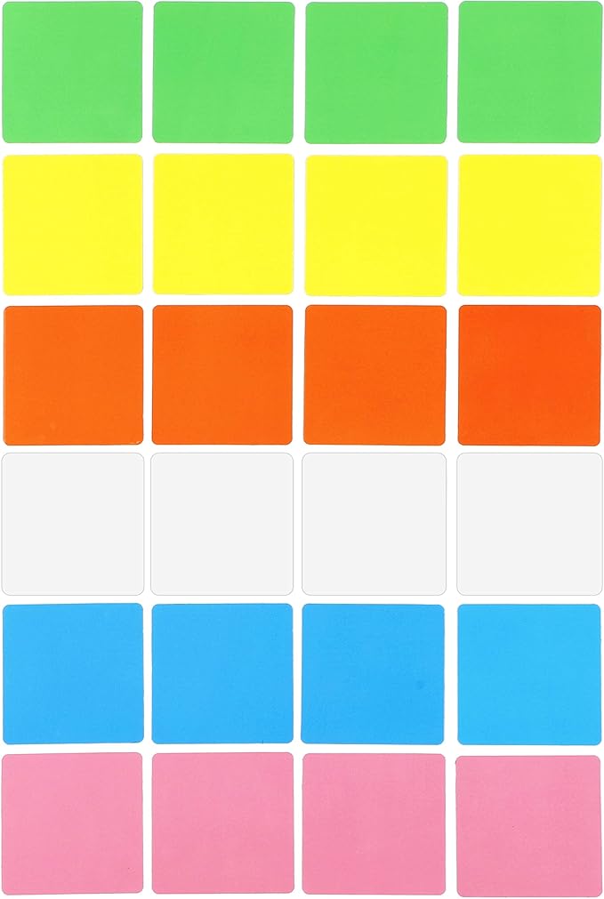 Dry Erase Magnets Set - 24 Pack - 4x4 in Whiteboard Magnetic Planning Pads Labels - Small White Board Magnet Strips Name Tags for Home and Office