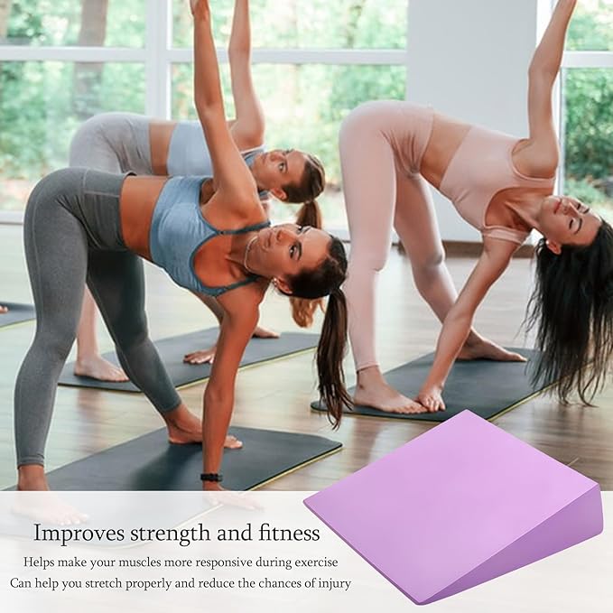 Yoga Foam Wedge - Calf Stretcher Board | Slant Workout Wedge | Foot Stretching Blocks For Balance, Strength, Pilates, Squat Exercises, Fitness Training, Home Gym, Physical | EVA