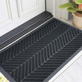 Front Door Mat 36"x24" Indoors Outdoors Welcome Mats, Waterproof Non-Slip Rubber Backing Heavy Duty Doormat Outside Entrance, Low Profile Entryway Rugs Floor Mat for Patio, Pattern A Black