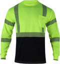 FONIRRA Safety Shirts for Men High Visibility Reflective ANSI Class 2 Hi Vis Construction Work T Shirts Long Sleeve
