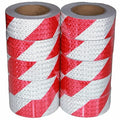Red and White Reflective Tape 2 inch X 66 feet X 10 Rolls, Outdoor Waterproof Hazard Conspicuity Warning Marking Tape