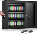 75 Keys Key Lock Box Wall Mount with 75 Colored Key Tags, Anti-Theft Key Box Key Cabinet with Side Opening, Key Organizer Key Safe for Home Office Garage Rental Business