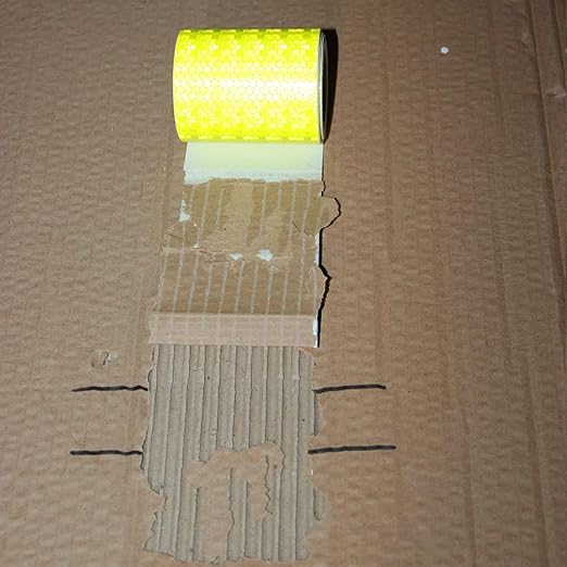 Industrial Reflective Tape Fluorescent Yellow Outdoor Waterproof 3 inch, High Visibility Hazard Conspicuity Safety Marking Tape (10 feet)