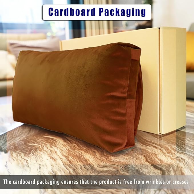 Velvet Recliner Head Pillow with Non-Slip Base - Adjustable Neck Support for Pain Relief in Home, Office and Travel (Pumpkin)