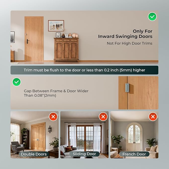 4Pack Home Security Door Reinforcement Lock Childproof, Door Lock for Kid Safety, Door Latch Stopper for Front Door Inside Top of Door, Aluminum Construction Finish