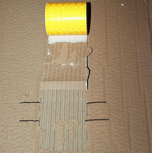 Yellow Reflective Tape Outdoor Waterproof 3 inch, High Visibility Hazard Conspicuity Safety Industrial Marking Tape (10 feet)