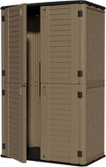 ZZM Large 67 Cu.ft Waterproof Storage Shed, Outdoor Storage Cabinet，Durable Resin Sheds for Patio Furniture, Garden Tools, Pool Accessories, Mower Storage (Coffee)