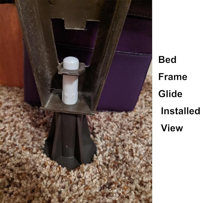 Home's Place Steel Stem Bed Frame Feet to Replace Wheels. Prevent Sliding. Sturdy Bed Frame Feet Replacements with Plastic Inserts. Set of 4