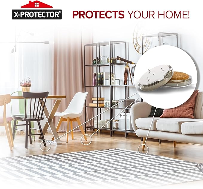 X-Protector Nail On Chair Leg Pads - 8 PCS 1" - Felt Chair Leg Floor Protectors - Nail in Felt Furniture Pads for Hardwood Floors - Premium Floor Protectors for Chairs - Protect Hard Surfaces!