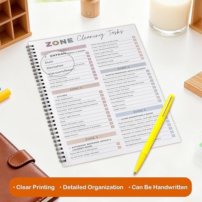 Adhd Cleaning Planner, Customizable Daily, Weekly, Monthly Home Cleaning Checklist for ADHD & Household Chore Management | Editable Organizer for Stress-Free Cleaning Routines