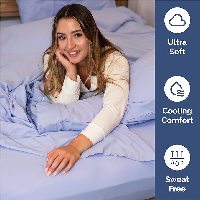 Split King 7 Piece Sheet Set - Cooling and Breathable Bed Sheets - Hotel Luxury Bed Sheets for Women, Men, Kids & Teens - Deep Pockets - Easy Fit - Soft and Wrinkle Free - Split King Lavender Sheets