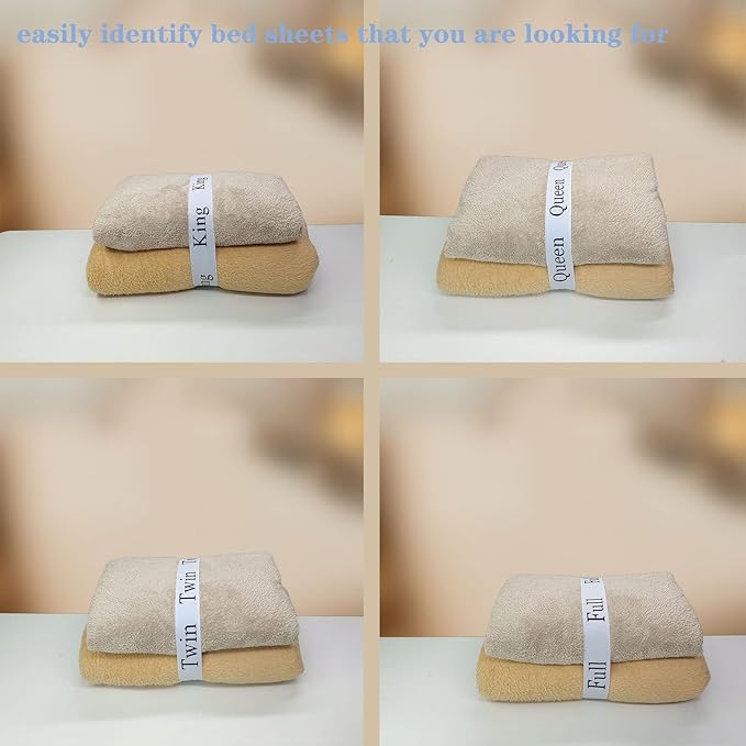 20 Pieces Bed Sheet Organizer Bands, Sheet Organizers and Storage Label Bands, Sheet Label for Bedding, Sheets Organizer for Closet,Sheet Keepers Linen Labels Bedding Bands