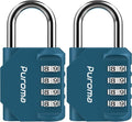 Puroma 2 Pack Combination Lock for Locker 4 Digit Outdoor Waterproof Padlock for School, Gym, Sports, Fence, Toolbox, Gate, Case, Outdoor, Hasp Storage, Cabinets (Dark Green)