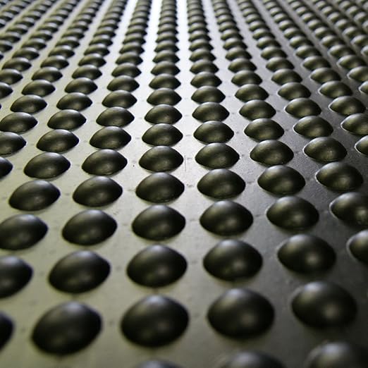 Rubber-Cal 03_184_ZWBK Bubble Top Anti-Fatigue Rubber Floor Mat, 5/8" x 2' x 3', Black Borders
