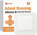 [6''x6''-30count] Carbou Island Dressing Bordered Gauze Sterile Individually Wrapped Gauze Pads,Highly Absorbent Adhesive Dressing Pad,Soft and Breathable Wound Dressing for Wound Care