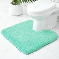 Toilet Rugs U-Shaped Mat 24x22, Contour Bathroom Mat - Ultra Soft & Absorbent Microfiber, Quick-Dry, Machine Washable with High Density Foam Latex Non Slip Backing, Spa Blue