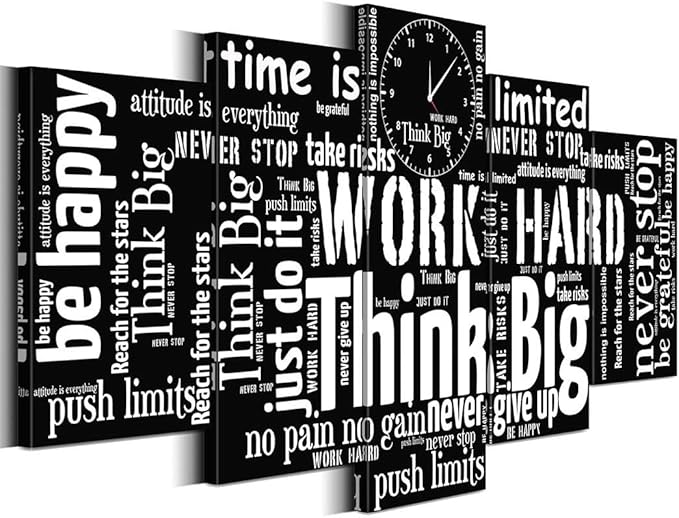 Biufo Inspirational Quotes Wall Art Canvas Print Black White Motivational Words Picture for Living Room Bedroom Office Decor (Small)