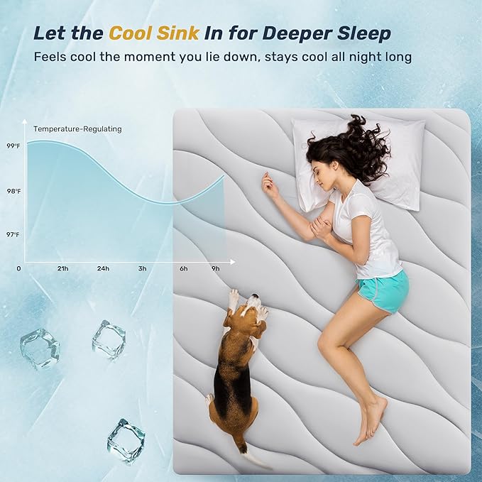 Unikome Ultra Soft Waterproof King Size Mattress Pad, Cooling Mattress Protector for Hot Sleepers, 5-Layers Noiseless Washable Mattress Cover with 8"-21" Deep Pocket (Light Grey, 78x80)