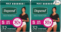 Depend Incontinence Underwear, Women, Small, 64 Count | Maximum Protection | Blush | Disposable