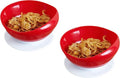 pekokavo Spill Proof 5.8" Scoop Bowl with Non-Skid Suction Base, Adaptive Self-Feeding Dinnerware for Elderly Disabled, Pack of 2 (Red Bowls)