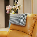 Non-Slip Head Pillow for Recliners - Neck Support Cushion with Velvet Cover for Pain Relief at Home, Office and Travel (Houndstooth)