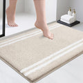 PURRUGS Bathroom Rug Non-Slip Machine Washable 24" x 36", Super Absorbent and Quick Dry Shaggy Microfiber Bath Mat, Extra Soft and Plush Bath Rug for Bathtub, Shower and Sink, Beige