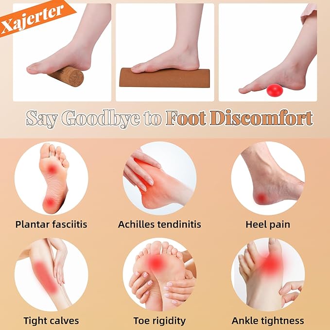 Cork Balance Board 4-in-1 Foot Strengthener, Premium Natural Cork, Plantar Fasciitis Foot Pain Relief, Foot Balance Trainer