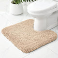 Toilet Rugs U-Shaped Mat 24x22, Contour Bathroom Mat - Ultra Soft & Absorbent Microfiber, Quick-Dry, Machine Washable with High Density Foam Latex Non Slip Backing, Beige
