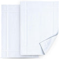 Pearl Linens Pack of 2 100% Cotton Bath Mat 18x25 inches, Soft & Absorbent Quick Dry Bathroom Mat Set, Not Bathroom Rugs, After Shower Mat, Bath Tub Mat, 687 GSM, Machine Washable, White