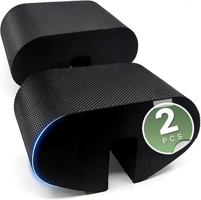 Dorm Bed Ladder Foot Support, EVA Foam Step Pad with Anti-Slip Surface, Snap-On Foot Saver for College Dorm Loft & Bunk Bed Ladders, Comfortable Ladder Accessories for Safety (Black 2pcs)