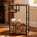 Indoor Firewood Rack - 23 x 39 Inches Durable Firewood Holder for Indoor and Outdoor Use - Elegant Fireplace Storage Solution & Stylish Home Decor