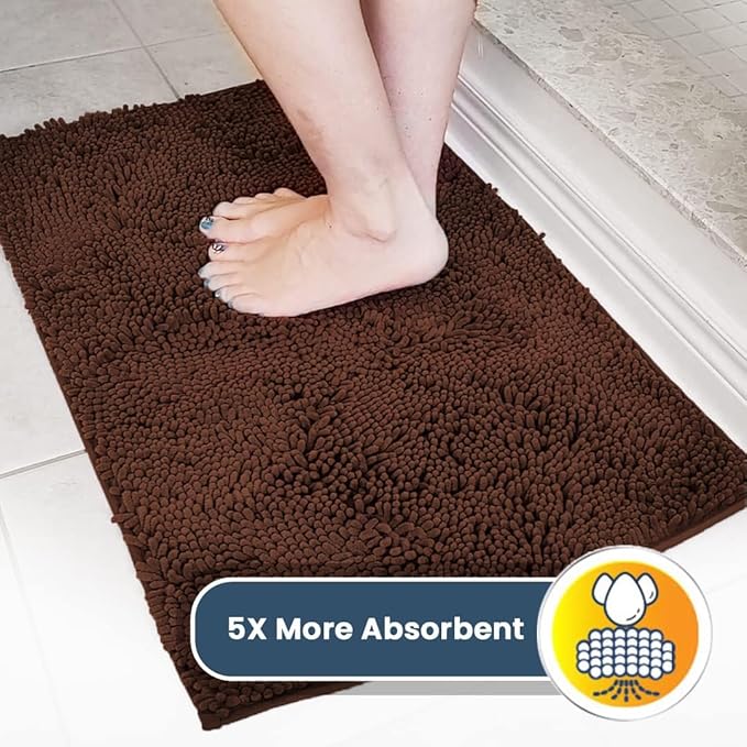 Muddy Mat® Original Dog Door Mat for Muddy Paws, Super Absorbent Microfiber, Non-Slip Washable Pet Rug, Quick Dry Chenille Entryway Carpet, Machine Washable Indoor Outdoor mat, Brown 24"x72"