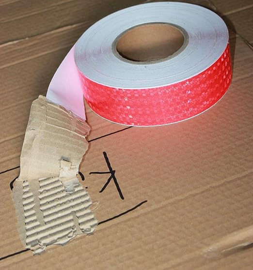 Red Reflective Tape 2 inch Wide, Outdoor Waterproof Hazard Conspicuity Warning Industrial Marking Tape (166 feet)