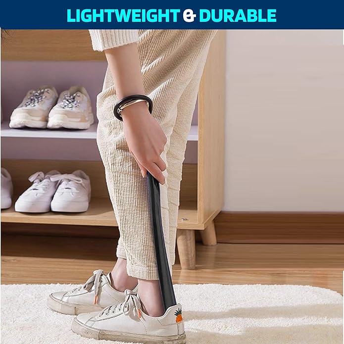 Nextnoid Shoe Horn Long Handle for Seniors - 16.5" Straight & Sturdy Long Shoe Horn for Men, Women & Kids