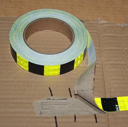 Reflective Tape Outdoor Waterproof 1 inch X 66 feet, High Visibility Hazard Conspicuity Warning Safety Industrial Marking Tape