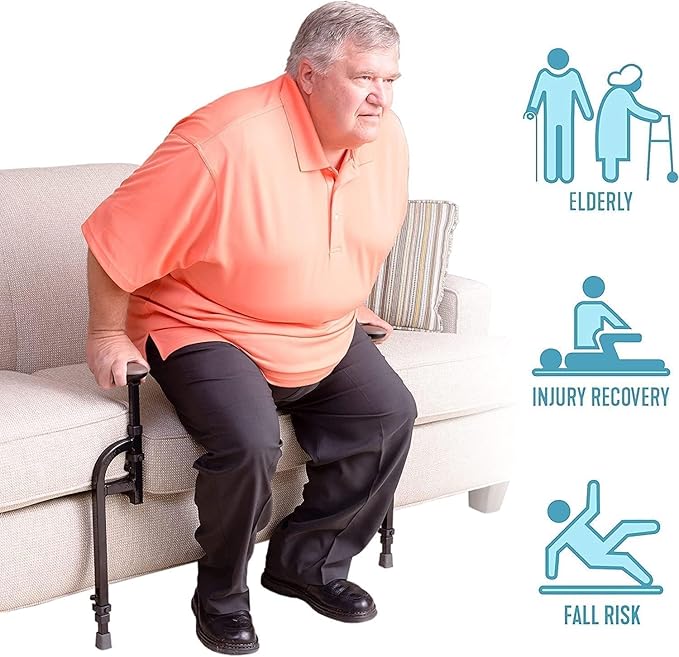 Stander Heavy Duty EZ Stand-N-Go, Bariatric Chair Lift Assist for Elderly, Grab Bar Standing Handle for Seniors, Daily Living Mobility Aid