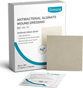 Dimora Upgrade Silver Calcium Alginate Wound Dressing -Antibacterial Non Stick Gauze for Wounds Care, Highly Absorbent Sterile Bandage Pads with Ag, 3'' x 3'' Patches 12 Packs Individual