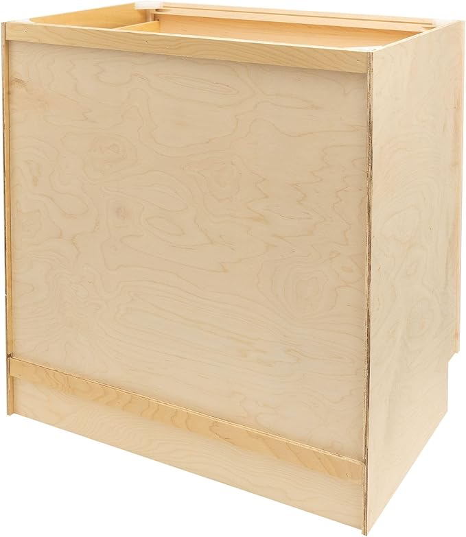 Quicklock RTA (Ready-to-Assemble) | Base Kitchen Cabinets - Shaker Style | Made in America (Raw Maple, 30" Wx34.5 Hx24 D Base)