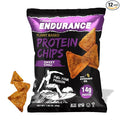 Natural Endurance Protein Chips - Low Carb Chips, High Protein Snack, Vegan Protein with Avocado Oil, 14g Protein Per Bag, Gluten Free, Sweet Chili Flavor - 1.38 oz Bags (Pack of 12)