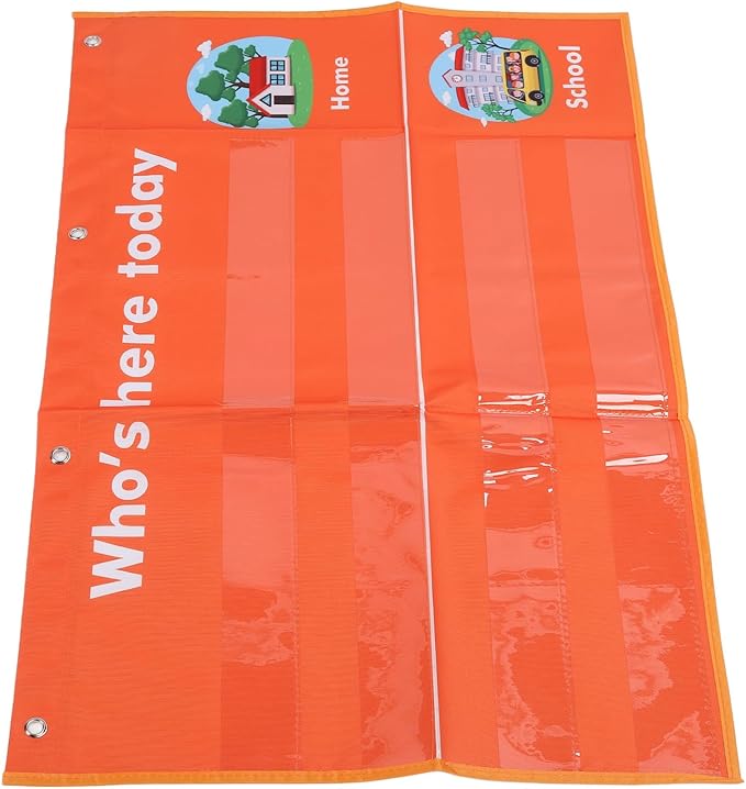 Attendance Pocket Chart with Large Cards, Classroom Management Chart for Preschool, Daily Schedule Attendance Chart for Kindergarten, School Attendance Tracking Tool with PVC Mater