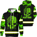US Flag High Visibility Hoodie for Men Reflective Hoodie Safety Workwear for Worker Runner Patriotic ACC02