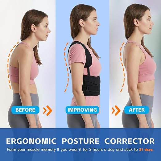 Back Brace Posture Corrector for Women and Men, Upgraded Breathable Full Back Support, Comfortable Shoulder Straightener, Pain Relief for Upper/Lower Back, Support for Scoliosis, Hunchback, Thoracic Spine, (Small)