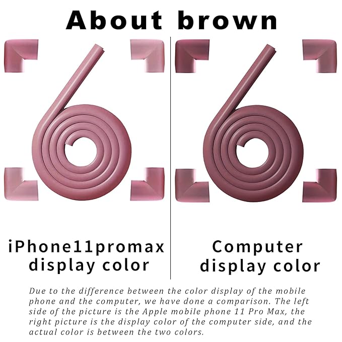 Fireplace Bumpers for Babies,Baby Proof Corners and Edges,Baby Safety Products,Table Edge Protectors for Baby,Suitable for Furniture Desk Sharp Corners Guards(Brown Purple(4 Corner&6.5ft Bumpers))