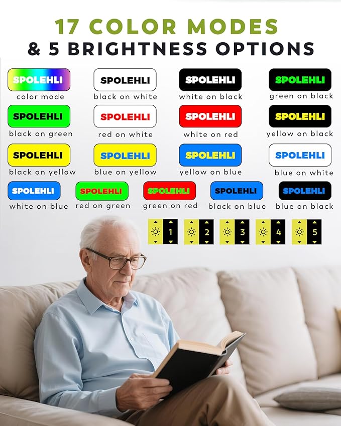 5.0 Inch Portable Digital Magnifier, 4X-32X Zoom Electronic Reading Aid with Foldable Handle for Low Vision/Seniors/Kids, Ideal for Quick Reading – Not Recommended for Long Books or Novels
