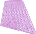 Extra Long Bathtub Mat Non Slip, Clear Purple Soft Bath Mat for Tub 40 x 16 Inch Full Size, Bath Tub Shower Mats for Bathroom Floor, Big Suction Cups and Drain Holes, Easy Washable, BPA Free